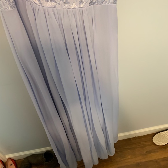 A-Line/Princess Scoop Lace Sleeveless Long Chiffon Bridesmaid Dresses - Picture 4 of 5